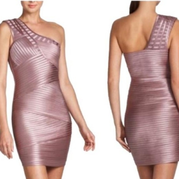 BCBG | Last Chance - One-shoulder Bodycon Cocktail Dress - Picture 12 of 13